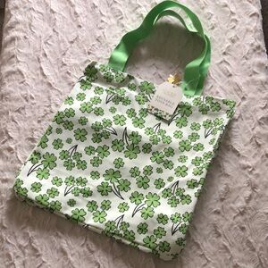 Four Leaf Clover Shamrocks Green Reusable Canvas Tote Bag